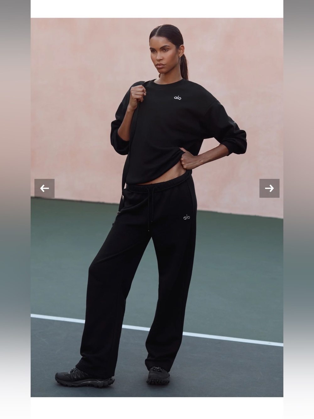 ALO Yoga Black High-Rise Accolade straight leg Jogger Sweatpants